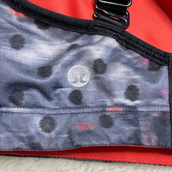 Lululemon Women's Ta Ta Tamer III Purple Grey Polka Dot Sport Bra Size Small - Picture 4 of 5